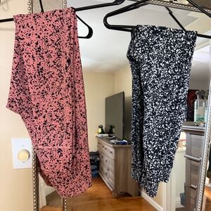 Reebok Pink and Black Spotted Leggings